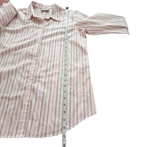 Liz Claiborne Pink Striped Button Down Top - Picture 6 of 7